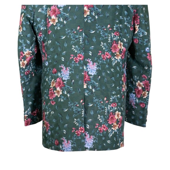 Mens Blazer Floral Green Pink Flowers Dress Formal Jacket Wedding Sport Coat 42R - Picture 8 of 8